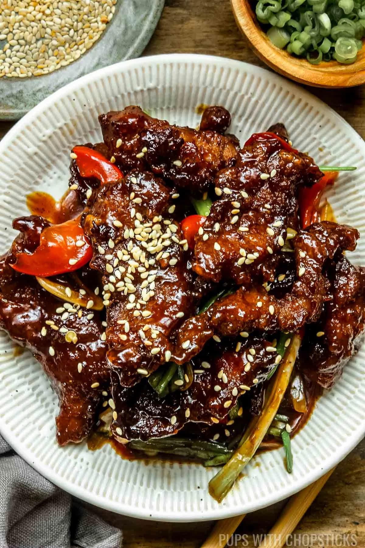 Mongolian Beef with Sweet-Savory Sauce and Five Spice