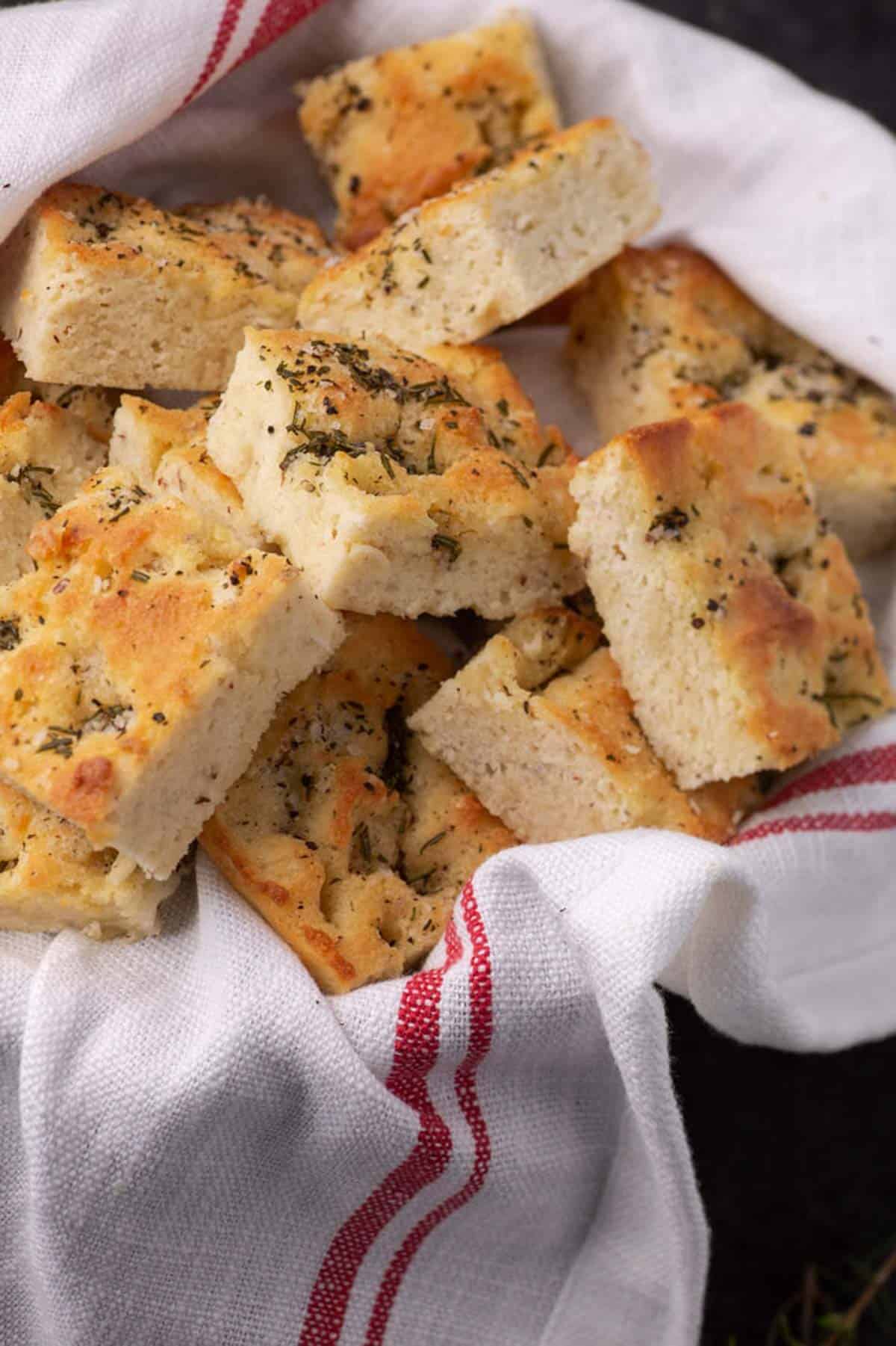 Almond Flour Focaccia with Rosemary and Crisp Olive-Oil Edges