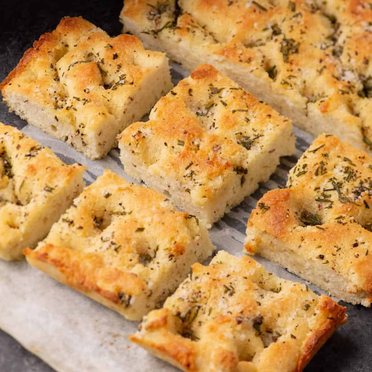 Almond Flour Focaccia with Rosemary and Crisp Olive-Oil Edges