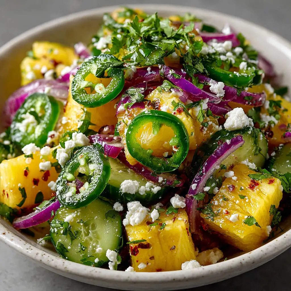 Pineapple Cucumber Salad With Lime Dressing