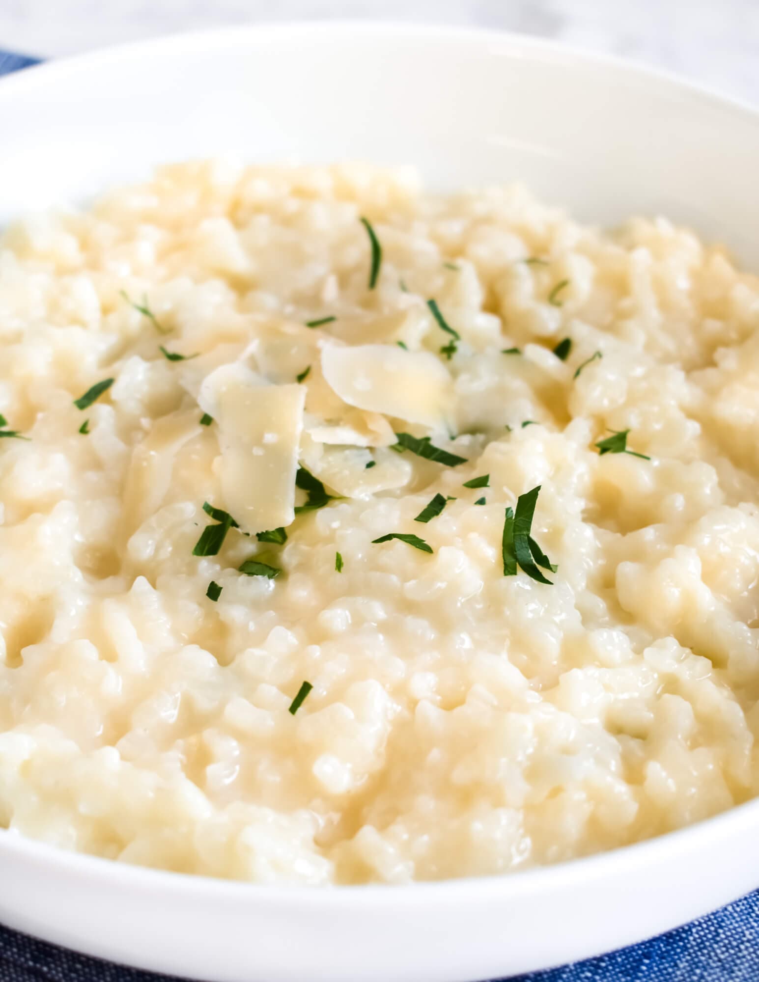 Parmesan Risotto With Creamy Arborio Rice and Grated Parmesan