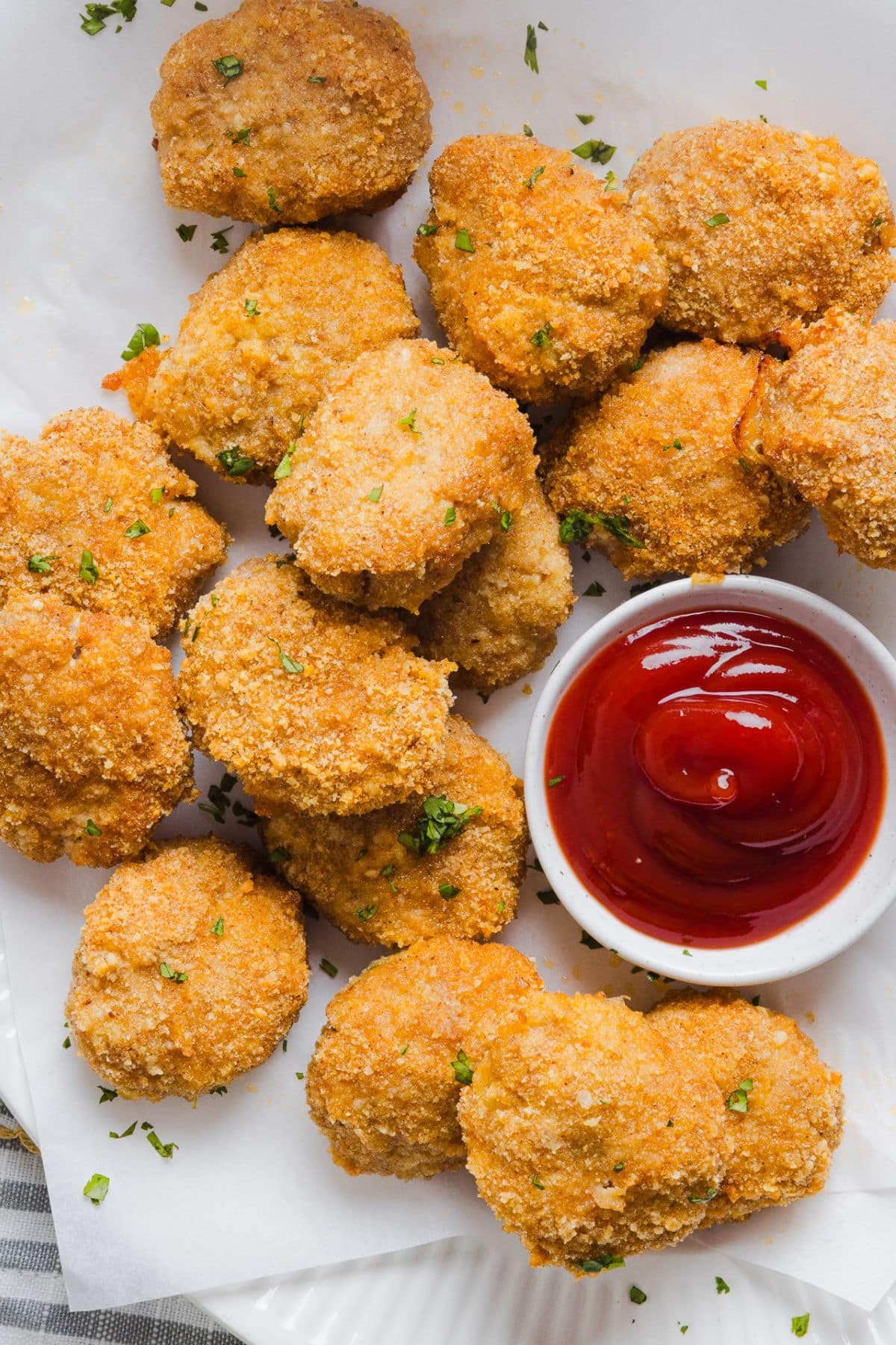 Homemade Ground Chicken Nuggets With Crispy Parmesan Breading
