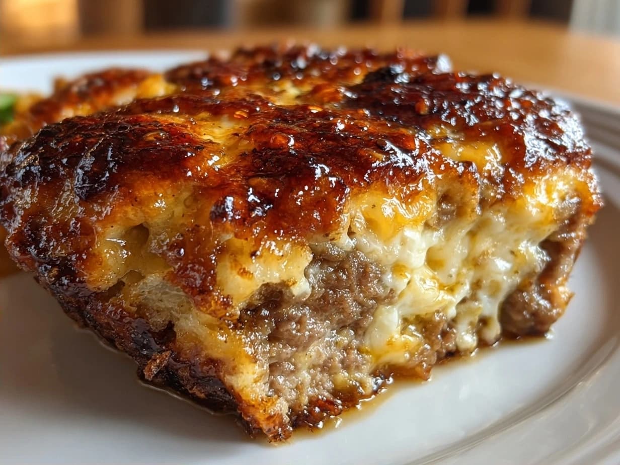 Amish Hamburger Steak Bake with Creamy Beef Broth Sauce